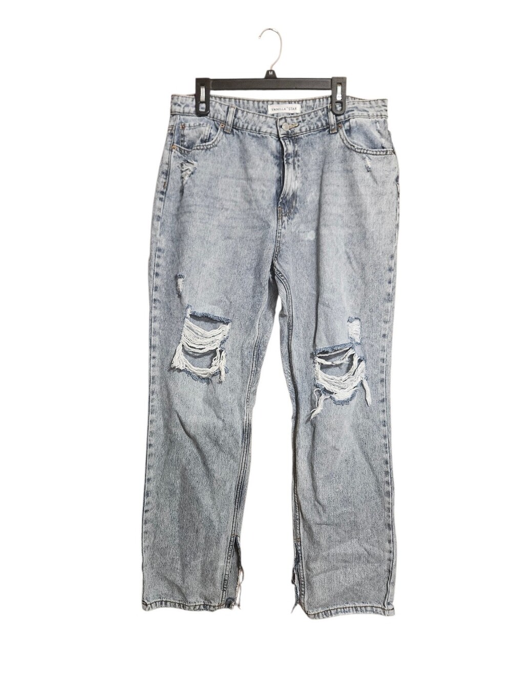 Vanilla Star Distressed Straight Leg Y2K style Split Ankle Size 12!